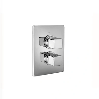Afbeelding van Cisal Cubic inbouw thermostaatkraan afdekset met omsteller chroom CU01810021