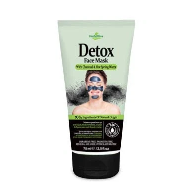 Afbeelding van HerbOlive Gezicht Masker Detox *Houtskool &amp; Warm Bronwater* 75ml