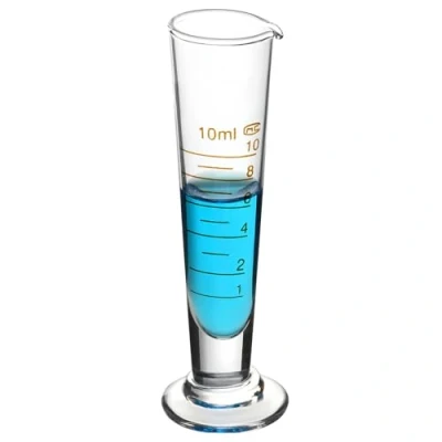Afbeelding van QWORK® maatbeker, glazen maatcilinder van 10 ml, gemaakt borosilicaatglas met zeer nauwkeurige schaalverdeling