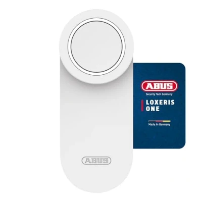 Afbeelding van ABUS Loxeris One Deurslotaandrijving, slim openen en sluiten van de voordeur via app, elektronisch deurslot met toegangscontrole, eenvoudige montage zonder kabeltrekken, wit
