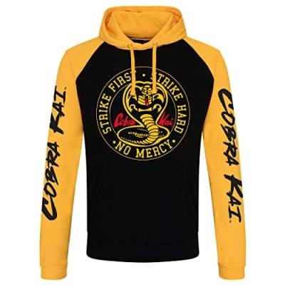 Afbeelding van Cobra Kai Officieel gelicenseerd Baseball Capuchon (Zwart Geel), X Large
