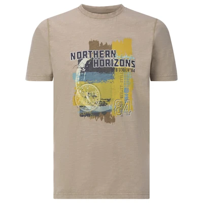 Afbeelding van Jan Vanderstorm loose T shirt NORHEIM Plus Size beige