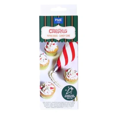 Afbeelding van PME CH24IB126 12 Kerstmis Wegwerp Icing Piping Bags Candy Cane, Plastic