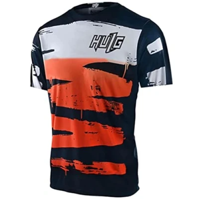 Afbeelding van Fietsshirt, voor heren, T shirt, korte mouwen, jersey, ademend, top, mountainbike, stadsfiets, multisport, fitness, stijl 10, XXL
