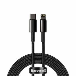 Afbeelding van Baseus Tungsten Gold stevig USB C naar Lightning kabel 2m Zwart