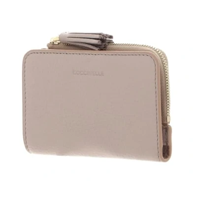 Afbeelding van COCCINELLE Leren Portemonnee Tassel Wallet Rosette Beige