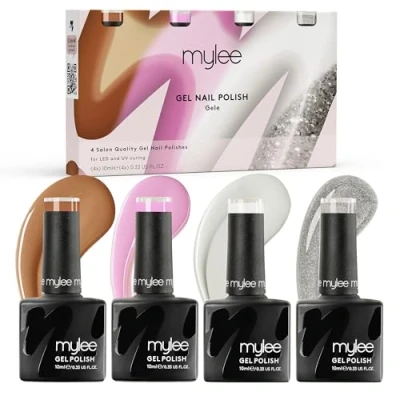 Afbeelding van Mylee Gel Nagellak Set 4x10ml [Gele] UV/LED Soak Off Nail Art Manicure Pedicure, Professioneel, Salon &amp; Thuisgebruik [Unveiled Collection] Langdurig en gemakkelijk aan te brengen