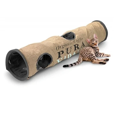 Afbeelding van D&amp;D Pura Vida Kattentunnel Beige Kattenspeelgoed 120 x 25 cm