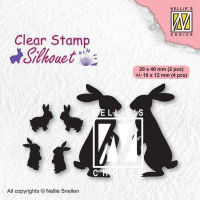 Afbeelding van Nellies Choice Clearstempel Silhouette Konijnen SIL082 (02 21)