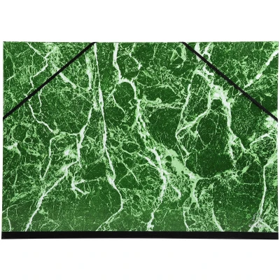 Afbeelding van Tekenmap gemarmerd 37x52 vernist papier met elastiek 1/2 raisin