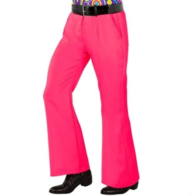 Afbeelding van Widmann Hippie Kostuum Jaren 70 Soul Dance Broek Roze Man Small / Medium Carnavalskleding Verkleedkleding