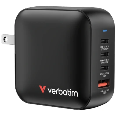 Afbeelding van Verbatim GaN Charger 100W Universeel Zwart AC Snel opladen Binnen