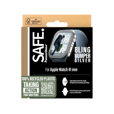 Afbeelding van PanzerGlass SAFE by PG Scrn Bump Silv Watch 45mm, Transparant, Apple,