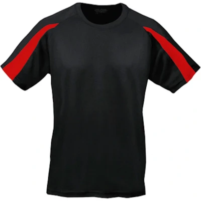 Afbeelding van Vegan T shirt &#039;Contrast&#039; met korte mouwen Black/Red XXL
