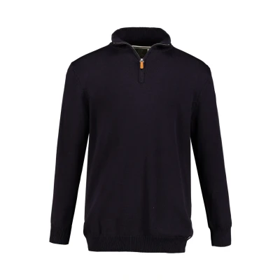 Afbeelding van JP 1880 Heren grote maten Menswear L 8XL gebreide troyer, opstaande kraag, ritssluiting, lange mouwen 716842, donkermarine, 7XL