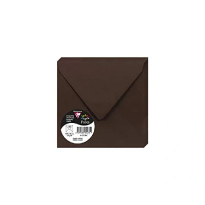 Afbeelding van Clairefontaine 5238C verpakking met 20 enveloppen pollen, 14 x cm, 120 g, ideaal voor je uitnodigingen en correspondentie, cacaobruin, 1