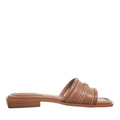 Afbeelding van Michael Kors Mandy Slide Muiltjes, Dames, Maat: 37, Luggage Schaapsleer