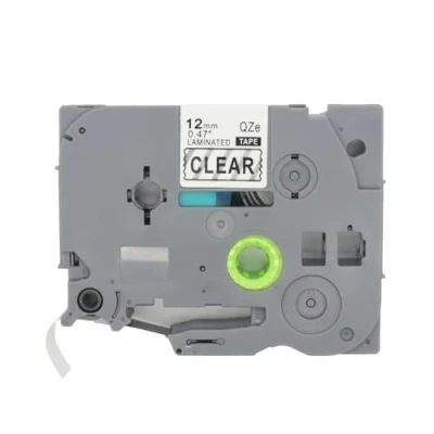 Afbeelding van BROVACS 1 Pack Zwart op Clear Gelamineerde Label Tape Compatibel voor Brother P Touch Printer TZ 131 TZe 12mm 1/2&quot; OPA4131