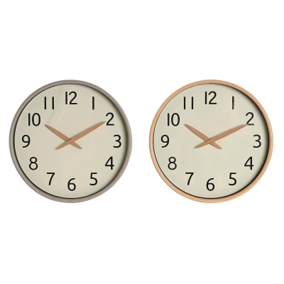 Afbeelding van Muurklok Home ESPRIT Beige Natuurlijk PVC Hout 30 x 4,7 cm (2 Stuks)
