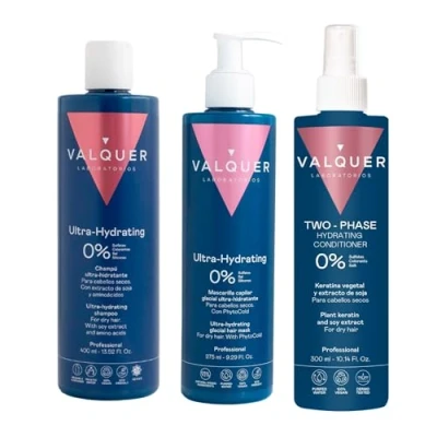 Afbeelding van Valquer Professional Hydration Hair Pack voor droog haar: Zero% shampoo 400 ml + Ice Effect Mask 100 Bifasic Conditioner (1300 g 3 eenheden)