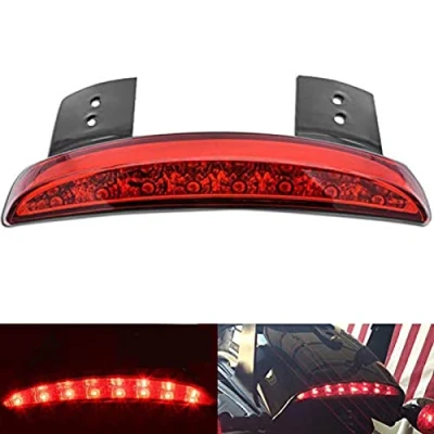 Afbeelding van NATGIC 1 stuk motorfietsremlicht, motorfietsachterlicht, achterspatbordremlicht ombouwaccessoire voor Harley Sportster XL 883N 1200N XL1200V XL1200X, rode lens