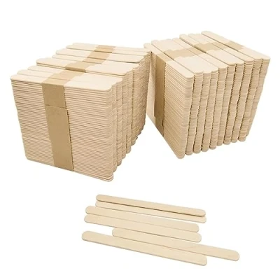 Afbeelding van 1000 stuks ijsstokjes van hout, houten stokjes, spatel, hout om te knutselen, knutselhout, veelzijdig inzetbaar bij het stokjes houtspatel,