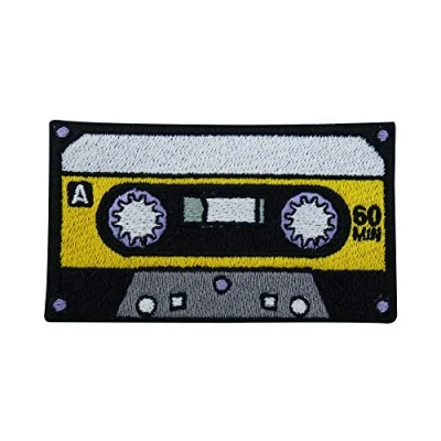 Afbeelding van Gele 80 cassettepatch om op te strijken, muziek, vintage, retro, oldschool patches, strijkpatches, Finally Home
