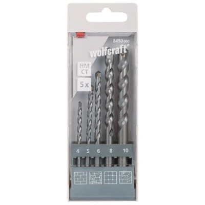 Afbeelding van wolfcraft Steenboorset HM, vijfdelig I 8450000 Voor het boren in metselwerk, kunst en natuursteen