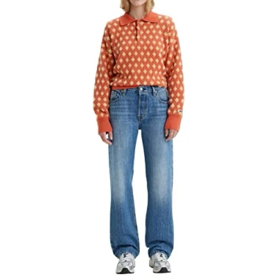 Afbeelding van Levi&#039;s dames Beauty mid waist loose fit jeans met medium wassing in de kleur Indigo, maat: W33/L30
