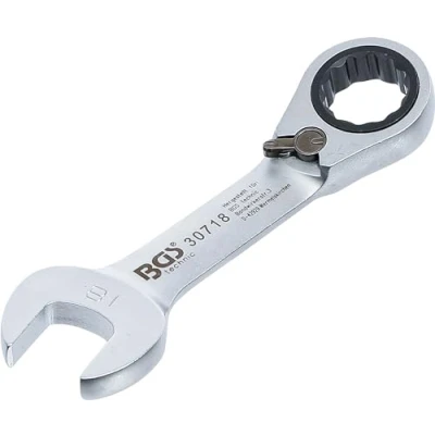 Afbeelding van BGS 30718 Ratel ringsteeksleutel kort omschakelbaar 18 mm