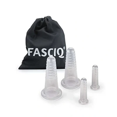 Afbeelding van Fasciq Facial Cupping set Kunststof massage cups gezicht 4 stuks