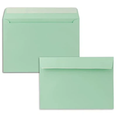 Afbeelding van 50 x enveloppen DIN C5 mintgroen (groen) 16,2 22,9 cm zelfklevend elegante voor grote uitnodigingen en kaarten verjaardag of bruiloft