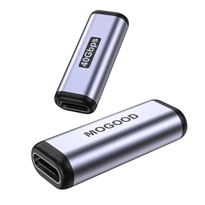 Afbeelding van MOGOOD USB C Demma naar Adaper Femmile stekker AcCopplerUSB uitbreiding compatibel met Thunderbol ondersteuning tot 40 Gbps gegevensoverdracht, stroomvoorziening 100 W 8 K bij 60 Hz