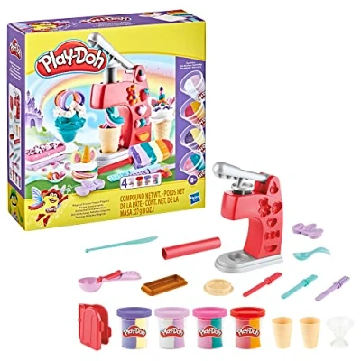Afbeelding van Play Doh Magical Frozen Treats Playset Fantastisch ijs set 4 potten met dubbele kleuren