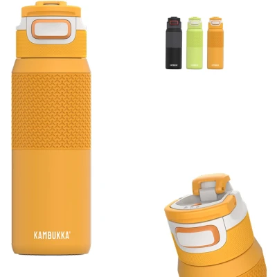 Afbeelding van Kambukka Elton Geïsoleerde waterfles 750ml Mango Maniac met 3 in 1 lid en makkelijke reiniging Oranje