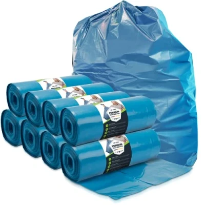 Afbeelding van Afvalzakken 120L blauw 200 stuks Extreem scheurvast XXL Type 100 Extra 120 L 70 µ 700x1100 mm LDPE Grote afvalzak liter