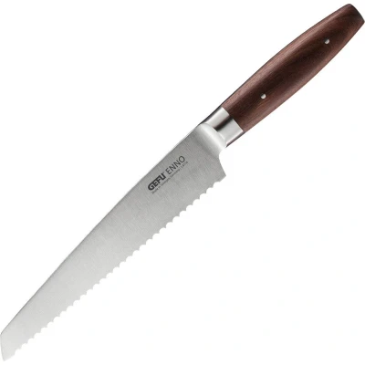 Afbeelding van GEFU Broodmes, 21 cm, 6 mm Kartelrand, Staal, Walnoothout ENNO