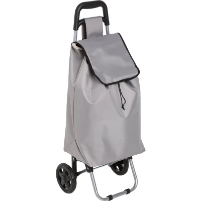 Afbeelding van 5Five Boodschappen trolley tas inhoud 30 liter grijs met wielen Boodschappentas 35 x 28 92 cm