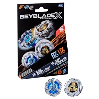 Afbeelding van Hasbro Beyblade X Set Dual Pack, Cowl Sphinx 1 80GF BX en Crest Leon 7 60GN UX