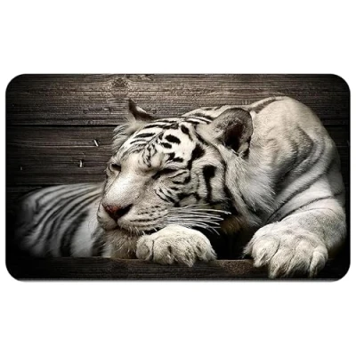 Afbeelding van Silent Monsters Muismat Grootte S (36 x 25 cm), Mouse Pad Design: Witte Tijger, Laser Besnoeiing Rand, voor Bureau en Gaming, Mousepad Antislip rubberen basis