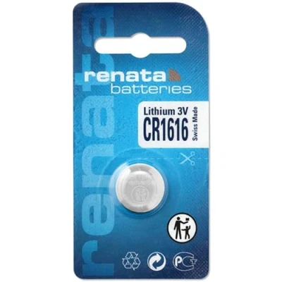 Afbeelding van 2 x Renata CR1616 Swiss Made 50mAh batterijen cel munt knop horloge 3V lithium batterij