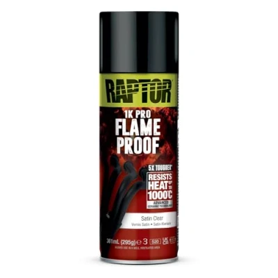 Afbeelding van RAPTOR Flameproof vuurvast hittebestendig tot 1000 C Thermo lakspray bescherming voor uitlaat, motor en uitlaatspruitstuk tegen roest snel drogend (satijn clear / zijdemat blanke lak
