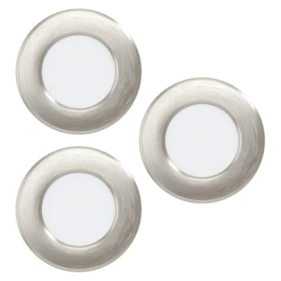Afbeelding van EGLO Set van 3 LED inbouwspots Fueva 6, spot plafondlamp, ronde inbouw lamp, spotjes kunststof in zilver en wit, warm wit koud ∅ 8,6 cm