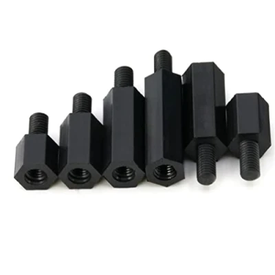Afbeelding van CONPHERON Nylon Hex Afstandhouder Mannelijk Vrouwelijk Zwart Kunststof Spacer Standoff M4*50+6mm,20 pcs