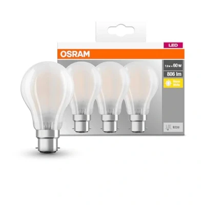 Afbeelding van OSRAM LED lamp Lampvoet: B22d Warm wit 2700 K 7 W mat BASE CLASSIC A [Energie efficiëntieklasse A++]