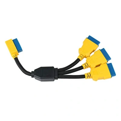 Afbeelding van OURANTOOLS OBD 2 Verlengkabel Splitter Adapter OBDII 16Pin 1 Mannelijk naar 3 Vrouwelijke Extender Cord met Versterken Nylon Materiaal voor het Aansluiten van Auto Diagnostic Tool 35cm/13.77&quot;