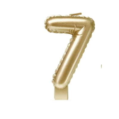 Afbeelding van Kaarsje 7 folie ballon goud 7cm