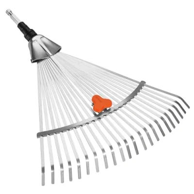 Afbeelding van GARDENA combisystem bladhark: Bladhark met werkbreedte van 30 tot 50 cm, tuingereedschap voor aanvegen bladeren of gemaaid gras, geschikt alle stelen (3103 20), Zilver
