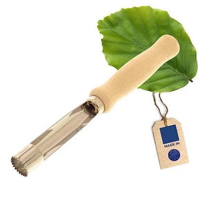Afbeelding van Hofmeister® appelsteker 16 cm, ideaal voor appels, peren en groenten, metalen deel van roestvrij staal, praktische appelontpitter met handvat beukenhout, Made in Germany
