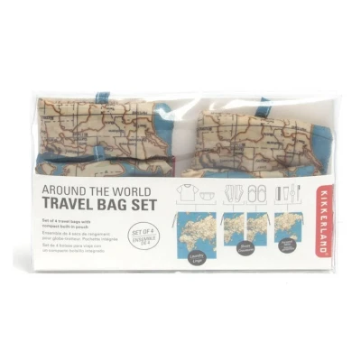 Afbeelding van Travel Bag Set Wereldkaart van Kikkerland